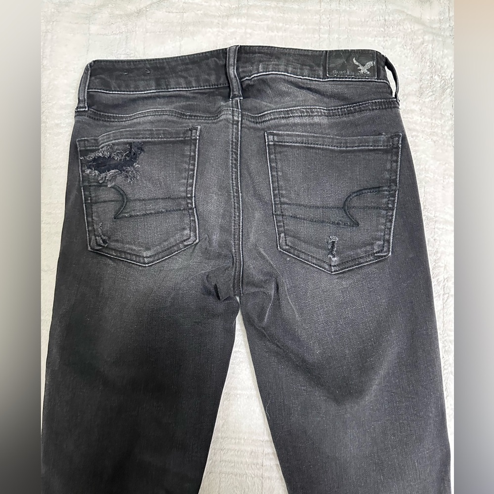 American Eagle Outfitters Dark Gray Distressed Jeans